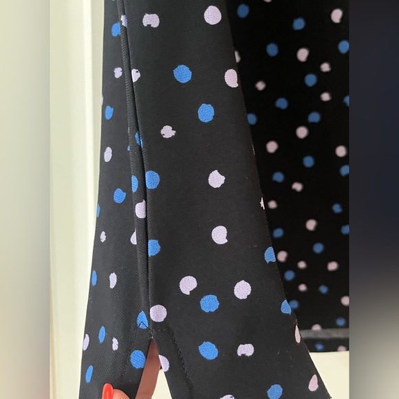 Roz & Ali Navy Polka Dot Women's Blouse Size Large - Picture 2 of 16